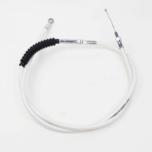 Cable de Embrague Trenzado de Acero Inoxidable Cromado Plateado Blanco 67.0" POWERJAMES para Harley Davidson Softail Dyna XL Touring - Imagen 2