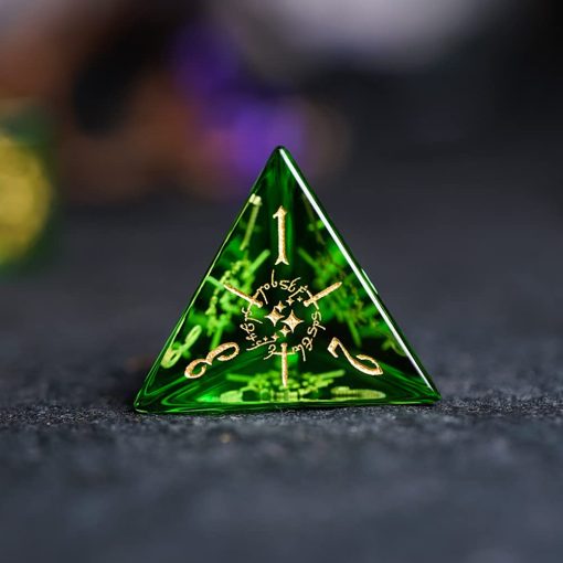 Conjunto de Dados LANGWEI DND, bonitos dados poliedricos D&D verdes de peridoto con caja de regalo, dados de rol para juegos de mesa TRPG Dungeons and Dragons,7 Piezas - Imagen 3