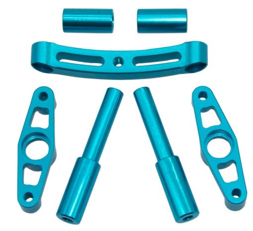 Upgrade Compatible with Tamiya TT01 TT-01 RC Car Suspension Arm & Drive Shaft & DogBone & Steering Knuckles Carrier & Shell Body Post Motor Mount Parts(Blue) - Imagen 8