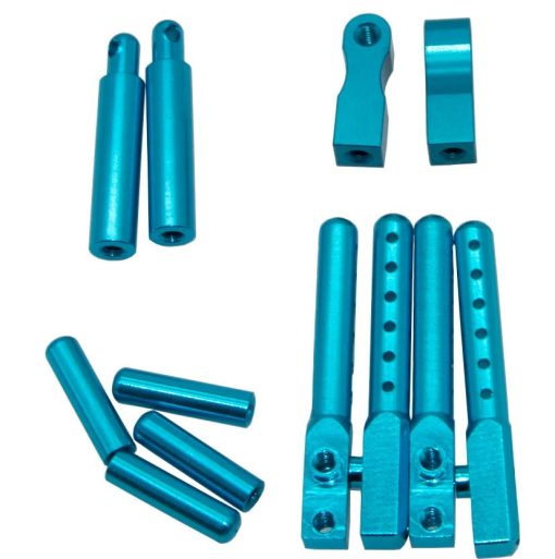 Upgrade Compatible with Tamiya TT01 TT-01 RC Car Suspension Arm & Drive Shaft & DogBone & Steering Knuckles Carrier & Shell Body Post Motor Mount Parts(Blue) - Imagen 6