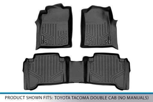 Juego de Tapetes para Piso SMARTLINER a la Medida de 2 Filas en Negro para Toyota Tacoma Double Cab 2005-2011 (Sin Manuales) - Imagen 5