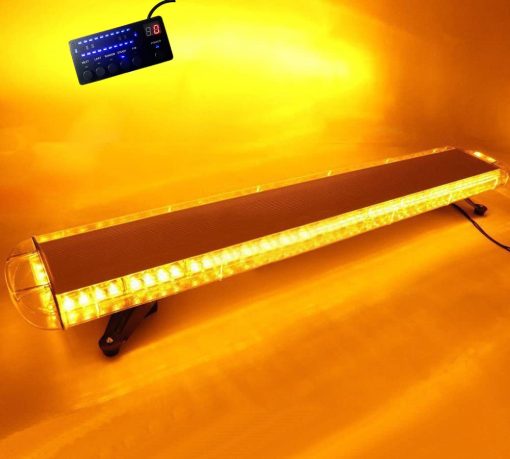Barra de luz LED ambar amarilla de 51" 96W COB, barra de luz intermitente de advertencia de emergencia en el techo para vehiculos de aplicacion de la ley - Imagen 2