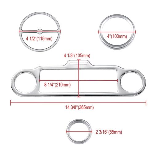 9 PCS Juego de Aros de Adorno para Estereo de Velocimetro y Altavoz Compatible con Harley Davidson Electra Street Glide Ultra Classic Modelos 1986-2013 - Imagen 2