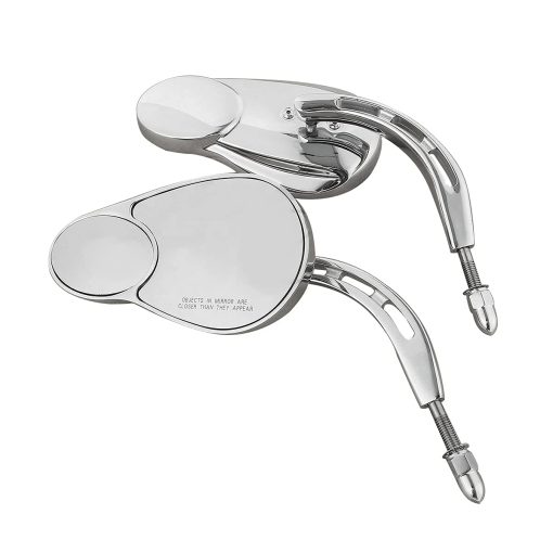 Espejos Divididos Harley Davidson para Touring Road King Street Electra Glide Ultra Classic FLHTCU Fat Boy Sport Glide XG750 XG500 Sportster - Cromo - Imagen 4