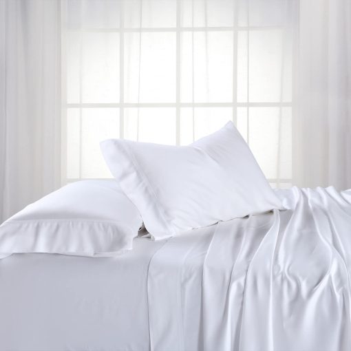 Juego de sabanas Royal Hotel Bedding ABRIPEDIC, Viscosa de Bambu, 600 Hilos, Suaves y sedosas, Juego de sabanas, Split-Cal-King: Ajustable Cal-King, Blanco