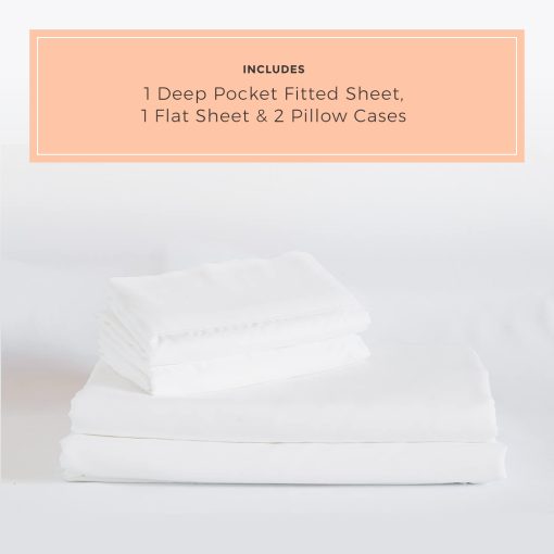 Juego de sabanas blancas PeachSkinSheets clasicas - Nivel de suavidad de 1500tc - Sabanas refrigerantes extra suaves para personas que duermen calientes y sufren de sudor nocturno - Tamaño Queen - Imagen 2