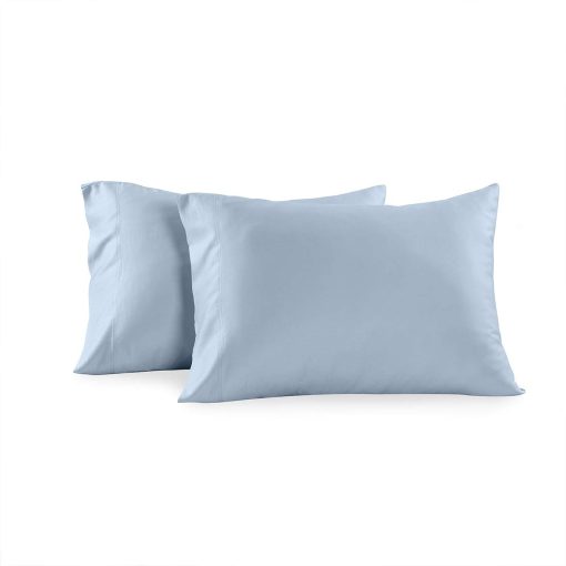 Juego de sabanas 100% algodon azul solido de 600 hilos con bolsillo extra profundo de 4 piezas para cama California King de Royal Hotel Bedding - Imagen 2