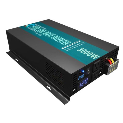Inversor de energia solar WZRELB Reliable 3000W Fuera de la red 24V Convertidor de voltaje CC Pantalla LED Onda sinusoidal pura Dual 120V Salidas de CA