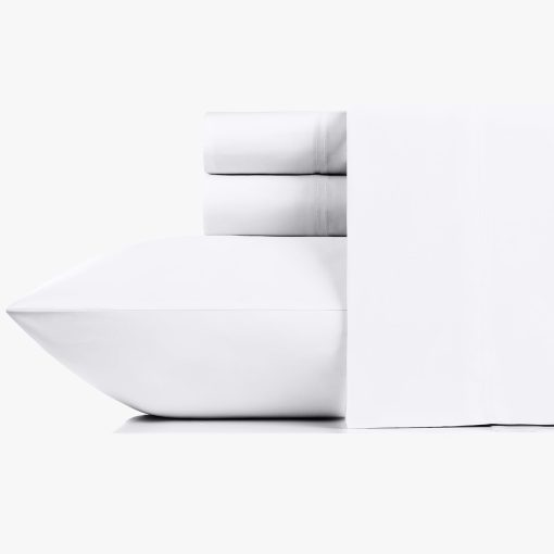 Juego de Sabanas de Lujo California Design Den 800 Hilos 100% Algodon para Cama Queen, Ropa de Cama de Calidad Hotelera con Sabana Ajustable de Bolsillo Profundo, Fresco y Mas Suave Que las Sabanas de Algodon Egipcio - Juego de Sabanas Blancas