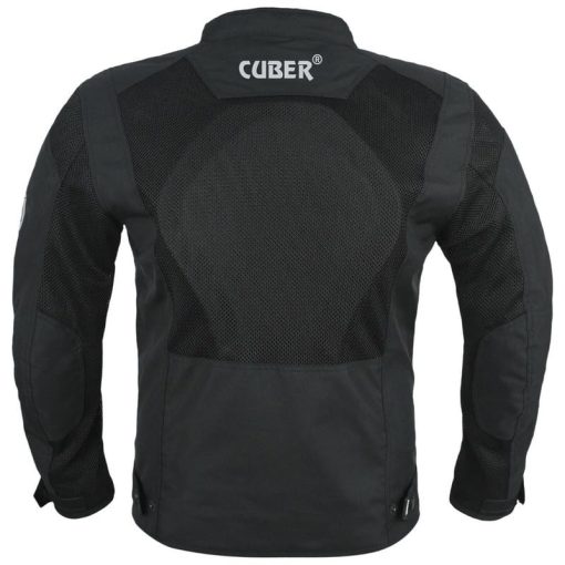 CHAQUETA DE MALLA DE MOTOCICLETA CUBER HI VIS RIDING PARA HOMBRES CON PROTECCIoN CE Y ARMADURA, EQUIPO DE CARRERAS DE MOTOCICLETAS DUALES (NEGRO, GRANDE) - Imagen 5