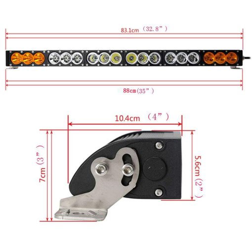Barra de luz LED FSYF de 32 pulgadas y 180W con luz LED de color ambar claro, luz de trabajo LED de punto de inundacion combinado para SUV ATV Truck Boat - Imagen 2