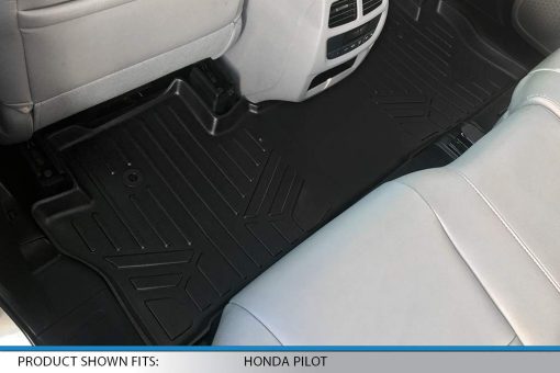 SMARTLINER Juego de tapetes a medida para 3 filas de Honda Pilot Elite 2016-2022 - Negro - Imagen 4