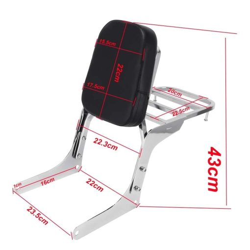 Promise Faster Compatible Motocicleta Respaldo + Perno de Equipaje Compatible para Honda CA250 Rebel 250 CMX250 Resistente (Cromo) - Imagen 4
