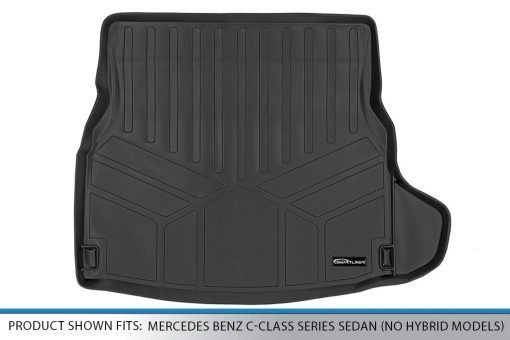 Forro de piso para maletero MAXLINER resistente a todo clima negro para sedan de la serie Mercedes Benz Clase C 2015-2021 - Imagen 3