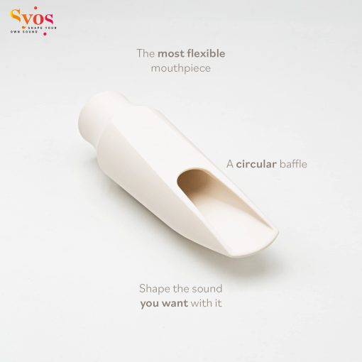 Boquilla de Saxofon Tenor Syos, Modelo Steady, Abertura de 7, Blanco artico - Imagen 3