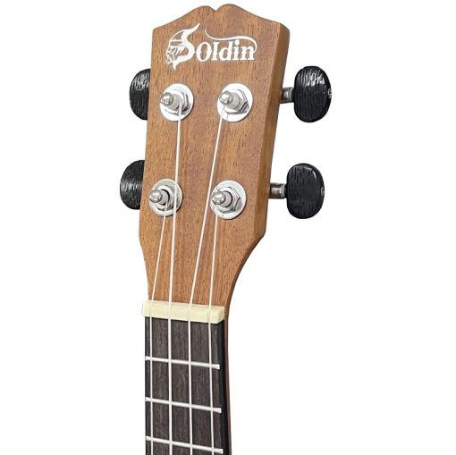 Ukelele de la serie Soldin Artista con Tapa de Abeto Macizo y Dorso y Lados de Caoba Kit para Principiantes con Funda Tuner Cuerdas Correa Puas Paño de Limpieza (Espantapajaros, 24") - Imagen 6