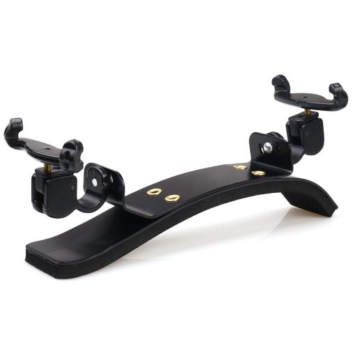 Descanso de hombro para violin 4/4 NANYI, placa de aleacion de aluminio de arco grande premium esqueleto de alta resistencia esponja comoda almohadilla para hombro de violin -Negro