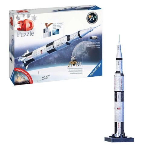 Rompecabezas 3D Ravensburger Apollo Saturn V Rocket Edition para Ninos | 440 Piezas | Replica Autentica de una Nave Espacial | Tecnologia EasyClick - Imagen 3