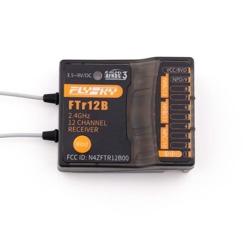 Receptor Flysky FTR12B 2.4GHz 12CH con Antenas Duales para Transmisores PL18 NB4 NB4 Lite AFHDS3 RC Avion Helicoptero Vehiculo