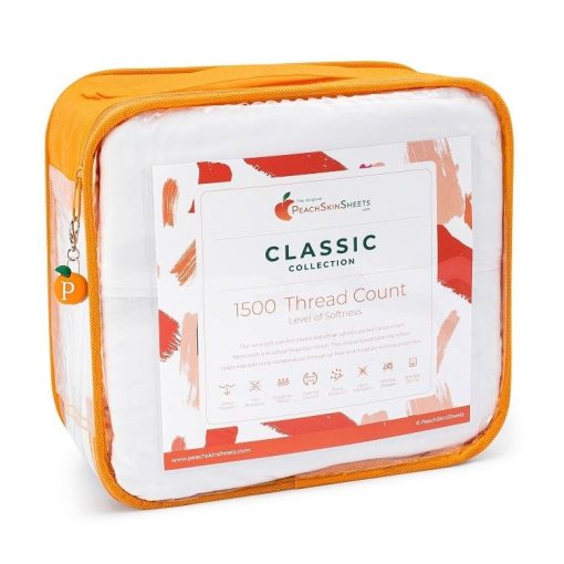 Juego de sabanas PeachSkinSheets Zesty Lemon - Nivel de Suavidad de 1500tc - Sabanas extrasuaves para personas que duermen calientes y sufren de sudor nocturno - Tamano Completo - Imagen 3