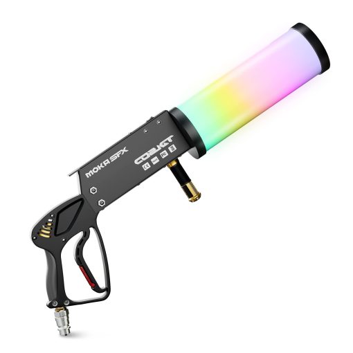 Maquina de Chorro de Co2 con LED MOKA SFX Portatil para Efectos en Escenario de Discoteca Boda Fiesta Dj Halloween Conciertos Especiales en Vivo