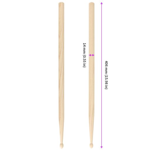 JEUIHAU 50 PCS 25 Pair 5A Drum Sticks, Baquetas de Madera de Arce, Baquetas de Madera Clasicas con Punta de Madera Ovalada, Set de Baquetas de Madera para Escuela, Banda - Imagen 2