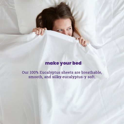 Juego de sabanas 100% Lyocell de Eucalipto de Sheets & Giggles - Todas las estaciones, Hechas de forma responsable, Naturalmente refrigerantes, Super suaves, Que absorben la humedad, Equilibrio de temperatura, Vegano - Cal King, Gris - Imagen 5