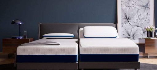 Juego de sabanas divididas (5 piezas) para California King ajustable 100% algodon egipcio 800 hilos Set de sabanas California King divididas, bolsillo profundo de 15", sabanas para cama ajustable, rayas azul marino - Imagen 3
