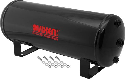 Tanque de Aire Vixen de 3 Galones (12 Litros) con 7 Puertos para Suspension/Aire Comprimido/Claxon de Tren 200 PSI VXT3100