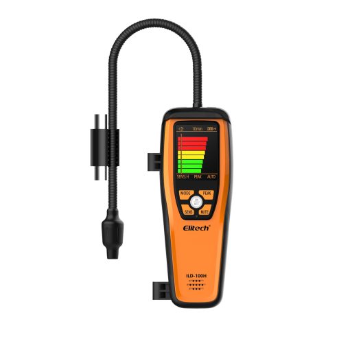 Elitech Detector de Fugas de Refrigerante HVAC con Sensor de Diodo Calentado Halogeno Freon, Deteccion de Aire Acondicionado, R22 R410A R134A R1234YF CFCs HCFCs HFCs, ILD-100H