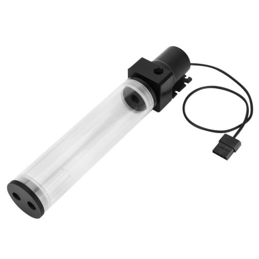 Diyeeni 19W 12v CPU Agua Enfriamiento Bomba Deposito DIY Combo, Bomba de Agua 800L/H, Puerto de Rosca G 1/4", Herramienta de Intercambiador de Calor del Sistema de Enfriamiento de Agua de la CPU de PC, Material Acrilico Transparente, Facil Instalacion (210mm) - Imagen 7
