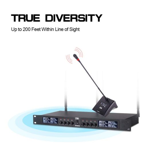 Sistema de Microfono de Gooseneck Profesional de 8 Canales UHF XTUGA CM280 para Conferencias Grandes Micros de Mesa Frecuencia Fija Super-Bajo Ruido de Fondo (Frecuencia A) - Imagen 3