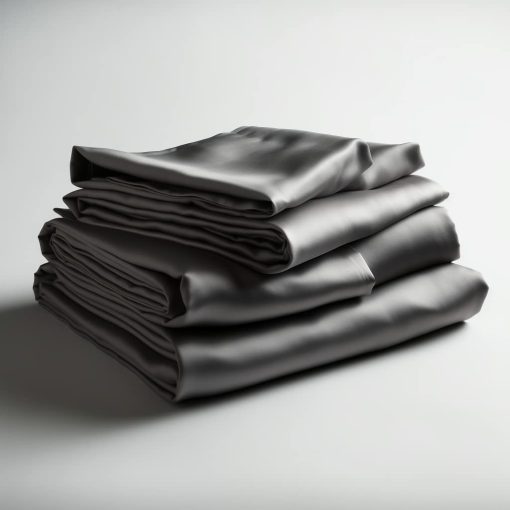 Juego de sabanas Lunar de 100 por ciento de rayon derivado de bambu con correas en las esquinas, para los que duermen calientes, suaves, livianas, bolsillos extra profundos de 18? (Un Set) (Gris Pizarra, Cal King)