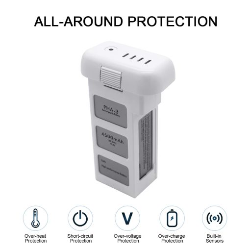 Bateria de reemplazo para DJI Phantom 3, paquete de 2 baterias inteligentes para DJI Phantom 3 Professional, Phantom 3 Advanced, Phantom 3 Standard, Phantom 3 4K, Phantom 3 SE, bateria extendida de 4500mAh - Imagen 4