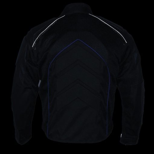 Chaqueta de moto hibrida para hombres NexGen SH2153 en negro y azul - Talla Mediana - Imagen 6