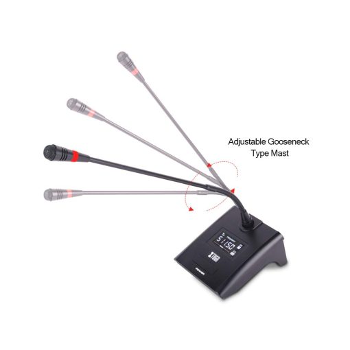 Sistema de Microfono de Gooseneck Profesional de 8 Canales UHF XTUGA CM280 para Conferencias Grandes Micros de Mesa Frecuencia Fija Super-Bajo Ruido de Fondo (Frecuencia A) - Imagen 5