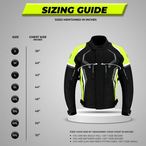 Chaqueta de moto PANDA CYCLE GEAR para hombre de alta visibilidad impermeable con armadura CE para enduro y motocicletas de doble deporte y acolchado de espuma para proteccion, Chaqueta de moto para hombres | Hi-Viz Verde, XL - Imagen 2