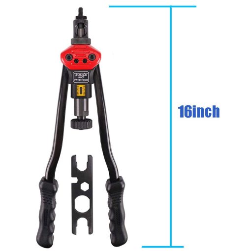 Herramienta de Tuercas Remachadas de 16" TWT con Sistema de Configuracion de Tuercas, 13 Mandriles (M3 M4 M5 M6 M8 M10 M12, 8-32, 10-24, 1/4-20, 5/16-18, 3/8-16, 1/2-13) + 125 Tuercas Remachadas - Imagen 2