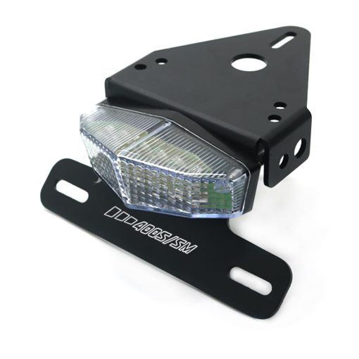 Soporte de luces de freno traseras con licencia LED locas, compatible con SUZUKI DRZ400 S/SM 400 DRZ400SM DRZ400S DRZ 00-23 para XR250R XR400R 96-04 Motocicleta Tidy Fender Eliminato LED Brake (Claro)