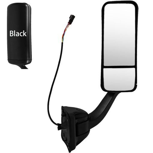 Espejo de puerta para FREIGHTLINER CASCADIA, Lado del pasajero, Espejo de puerta negro calefactado y motorizado para FREIGHTLINER CASCADIA 2008-2017, Derecho - Imagen 2