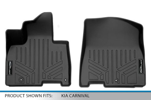 Conjunto de tapetes de piso a medida para la primera fila SMARTLINER All Weather Compatible con Kia Carnival 2022-2023 (Se adapta a todos los modelos) - Imagen 4