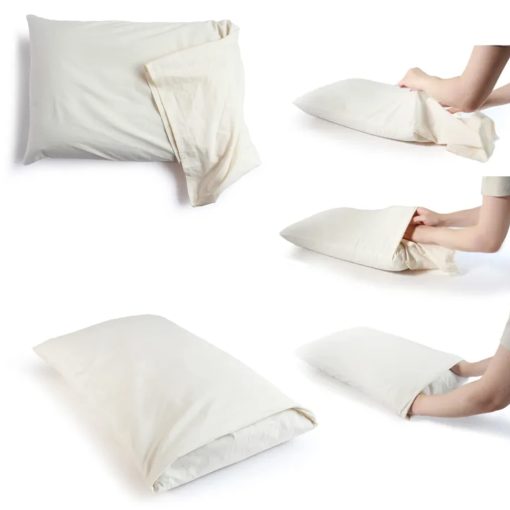 Set de Almohada Ajustable de Trigo Sarraceno y Dos Fundas Tipo Sobre, Tela Organica (Grande) - Imagen 6