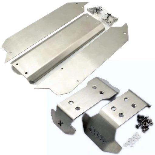 Protector de chasis de acero inoxidable Skid Plate Full Version 5 piezas para Traxxas 1/10 Wide Maxx V2 89086-4