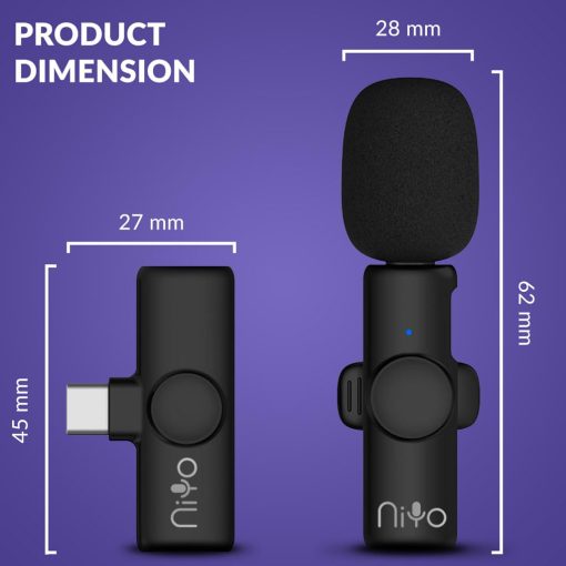 Microfono de Solapa USB-C NiYo: Calidad de Audio Elite para Creadores de Contenido, Podcasters y Entusiastas de la Tecnologia, Grabacion de Video, Reels, Shorts, YouTube, Vlog, TikTok y Mas (Rojo (2 Microfonos 1 Receptor)) - Imagen 5