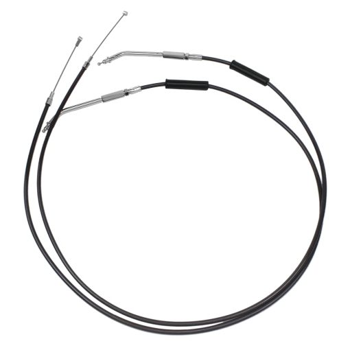 Cable de acelerador inactivo POWER JAMES 43.0" trenzado de acero inoxidable negro ahumado 45 grados para Harley Davidson - Imagen 2