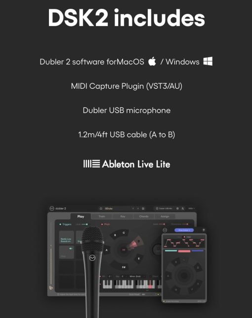 Kit de Estudio Dubler 2, Controlador de Voz a Midi, Software de Produccion Incluido, Paquete Completo de Estudio - Imagen 7