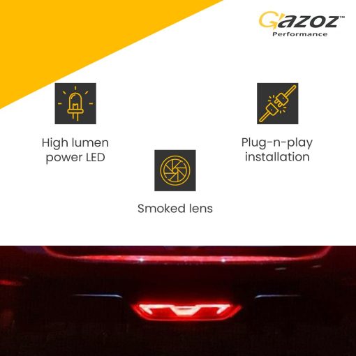 Gazoz Performance Smoked F1 LED Rear 4th Brake Light Fog lamp Reverse Compatible With Mustang 2015 2016 2017 - Imagen 2