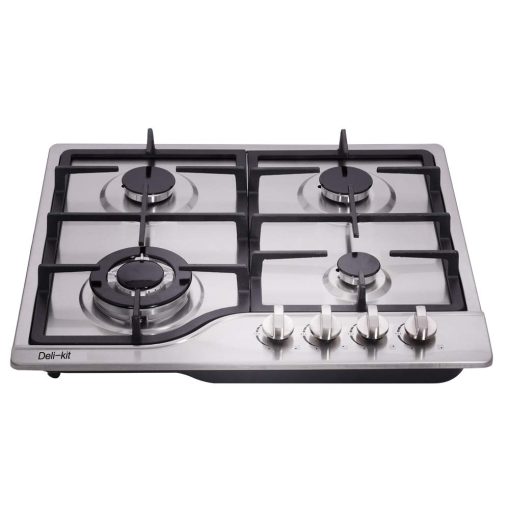 Deli-kit 24 pulgadas LPG/NG Cocina de Gas dual Sellada 4 Quemadores Cocina de Gas de Acero Inoxidable 4 Quemadores Cocina de Gas Empotrada DK245-A02 Cocina de Gas