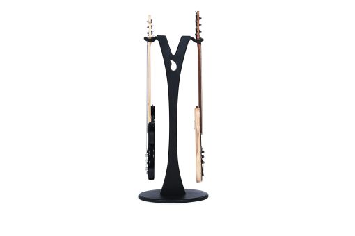 Soporte de guitarra Ruach GS-2 Dual Bass, acustica y electrica de madera - Negro
