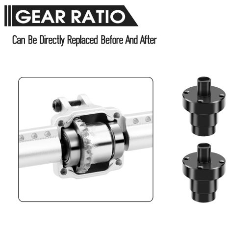 GLOBACT para 1/24 FCX24 Juego de Ejes Delanteros y Traseros del Portal Aumenta Diferencial & Bloqueo de Diferencial Ejes de Metal para FMS FCX24 Power Wagon Smasher Lemur K5 Blazer FCX18 LC80 Upgrade (Plateado) - Imagen 5